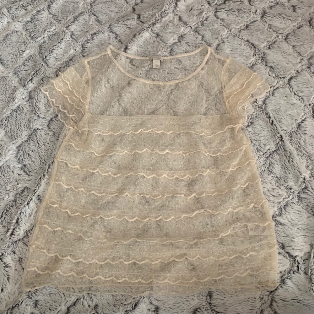 Ruffled Mesh Overshirt